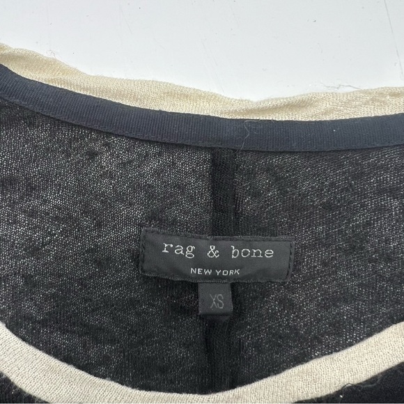 Rag & Bone women’s  Black/White Long-Sleeve Sweater XS L30-11 - Picture 5 of 5